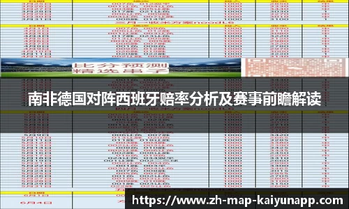 南非德国对阵西班牙赔率分析及赛事前瞻解读